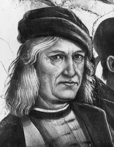 Self Portrait, detail from The Preaching and Acts of the Antichrist (fresco) (b/w photo) Self Portrait, detail from The Preaching and Acts of the Antichrist (fresco) (b/w photo)