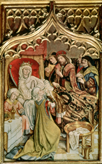 The St. Elizabeth Altarpiece, detail depicting the birth of St. Elizabeth (1207-31) 1474-77 The St. Elizabeth Altarpiece, detail depicting the birth of St. Elizabeth (1207-31) 1474-77
