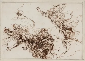 Studies for the Death of Empedocles, after 1666 (pen, brown ink) Studies for the Death of Empedocles, after 1666 (pen, brown ink)