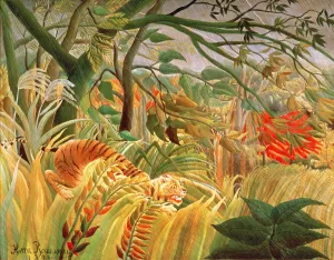 Tiger in a Tropical Storm (Surprised!) 1891 (oil on canvas) Tiger in a Tropical Storm (Surprised!) 1891 (oil on canvas)