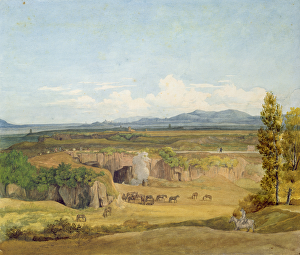 View of the Roman Campagna (w/c on paper) View of the Roman Campagna (w/c on paper)