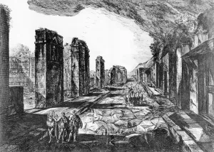 View of the Tavern of Pompeii with the Priapus Shop Sign, from 'Antiquites de Pompeia' by G View of the Tavern of Pompeii with the Priapus Shop Sign, from 'Antiquites de Pompeia' by G