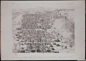 View of part of the town of Timbuktu from a hill, illustration from 'Journal View of part of the town of Timbuktu from a hill, illustration from 'Journal