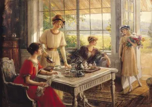 Women Taking Tea (oil on canvas) Women Taking Tea (oil on canvas)