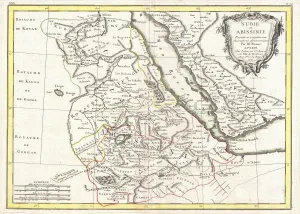 1771, Bonne Map of Abyssinia, Ethiopia, Sudan and the Red Sea, Rigobert Bonne 1727 – 1794 1771, Bonne Map of Abyssinia, Ethiopia, Sudan and the Red Sea, Rigobert Bonne 1727 – 1794
