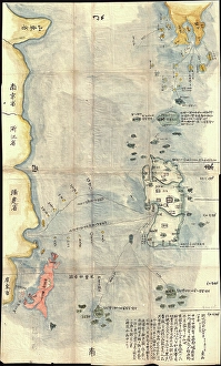 1781, Japanese Temmei 1 Manuscript Map of Taiwan and the Ryukyu Dominion, topography 1781, Japanese Temmei 1 Manuscript Map of Taiwan and the Ryukyu Dominion, topography