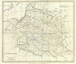 1799, Clement Cruttwell Map of Poland and Lithuania, topography, cartography, geography 1799, Clement Cruttwell Map of Poland and Lithuania, topography, cartography, geography
