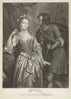 Actress Catherine Clive role Phillida Scene play 'Damon Actress Catherine Clive role Phillida Scene play 'Damon