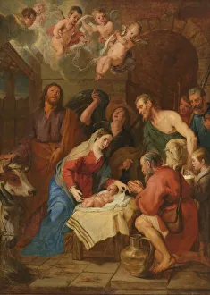 Adoration Shepherds right manger shepherds stand Adoration Shepherds right manger shepherds stand
