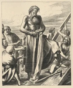 Drawings Prints, Print, Noah Building Ark, Dalziels' Bible Gallery, Printer, Publisher Drawings Prints, Print, Noah Building Ark, Dalziels' Bible Gallery, Printer, Publisher