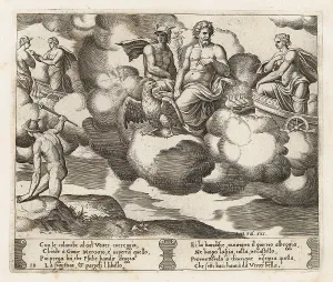 Drawings Prints, Print, Venus, dove-drawn, chariot, complaining, Jupiter, accompanied Drawings Prints, Print, Venus, dove-drawn, chariot, complaining, Jupiter, accompanied