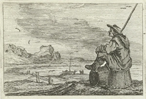 Dune landscape with a man sitting on two baskets, Gillis van Scheyndel (I), Jan Porcellis Dune landscape with a man sitting on two baskets, Gillis van Scheyndel (I), Jan Porcellis