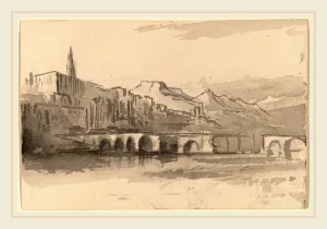 Edward Lear, Bridge with Mountains in the Distance (Ventimiglia), British, 1812-1888 Edward Lear, Bridge with Mountains in the Distance (Ventimiglia), British, 1812-1888