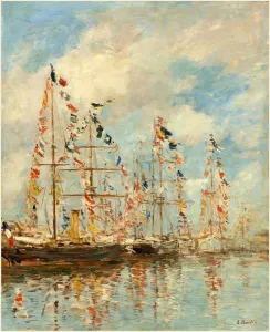 Eugene Boudin, Yacht Basin at Trouville-Deauville, French, 1824-1898, probably 1895-1896 Eugene Boudin, Yacht Basin at Trouville-Deauville, French, 1824-1898, probably 1895-1896
