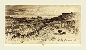 Felix-Hilaire Buhot (French, 1847-1898), La Chapelle Saint-Michel a l'Estre, etching Felix-Hilaire Buhot (French, 1847-1898), La Chapelle Saint-Michel a l'Estre, etching