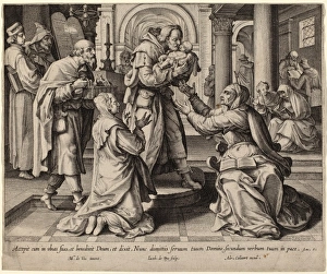 Jacques de Bie after Maarten de Vos, Presentation in the Temple, Flemish, c.1581 - 1640 Jacques de Bie after Maarten de Vos, Presentation in the Temple, Flemish, c.1581 - 1640