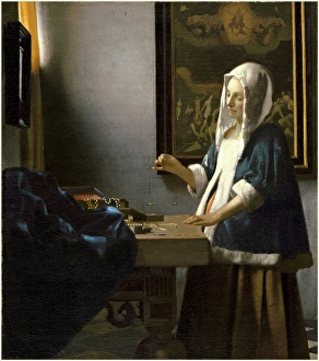 Johannes Vermeer, Dutch (1632-1675), Woman Holding a Balance, c. 1664, oil on canvas Johannes Vermeer, Dutch (1632-1675), Woman Holding a Balance, c. 1664, oil on canvas