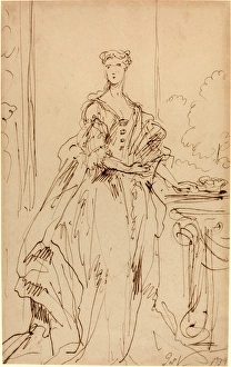 John Vanderbank, British (probably 1694-1739), Portrait of a Standing Lady, 1734 John Vanderbank, British (probably 1694-1739), Portrait of a Standing Lady, 1734
