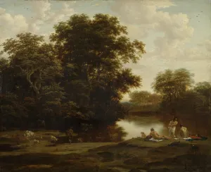 Landscape with Bathers, Joris van der Haagen, Nicolaes Pietersz. Berchem, 1655 - 1669 Landscape with Bathers, Joris van der Haagen, Nicolaes Pietersz. Berchem, 1655 - 1669