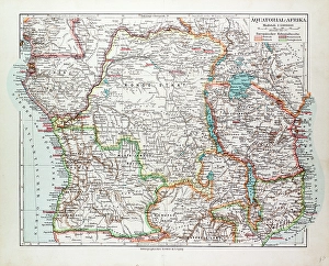 Map of Equatorial Africa, the Republic of Mozambique, the Republic of Angola, Uganda Map of Equatorial Africa, the Republic of Mozambique, the Republic of Angola, Uganda