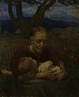 Mother Child garden older mother sitting child Mother Child garden older mother sitting child
