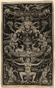 Peregrino da Cesena (Italian, active c. 1490-1520), Panel of Ornament with a Satyress Peregrino da Cesena (Italian, active c. 1490-1520), Panel of Ornament with a Satyress