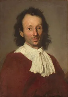 Portrait Man man half-length red dress white ribbon tie Portrait Man man half-length red dress white ribbon tie
