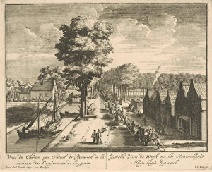 A procession of horsemen and carriages on the road to the Huis ter Nieuwburg Rijswijk A procession of horsemen and carriages on the road to the Huis ter Nieuwburg Rijswijk