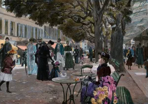 The promenade Carlsbad, Karlsbad by Franz Skarbina, 1849-1910, German The promenade Carlsbad, Karlsbad by Franz Skarbina, 1849-1910, German