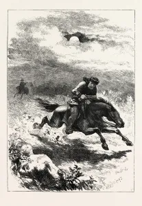 Pursuit of Paul Revere, the Scout, United States of America, Us, Usa, 1870S Engraving Pursuit of Paul Revere, the Scout, United States of America, Us, Usa, 1870S Engraving