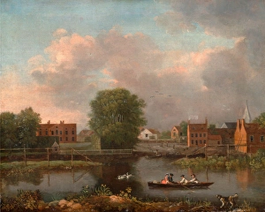 A River Landscape, possibly a View from the West End of Rochester Bridge, John Inigo A River Landscape, possibly a View from the West End of Rochester Bridge, John Inigo