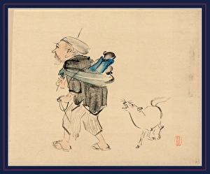 Saruhiki to inu, Monkey trainer and a dog Saruhiki to inu, Monkey trainer and a dog