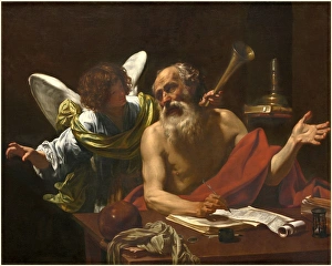 Simon Vouet, French (1590-1649), Saint Jerome and the Angel, c. 1622-1625, oil on canvas Simon Vouet, French (1590-1649), Saint Jerome and the Angel, c. 1622-1625, oil on canvas
