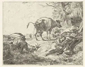 Sleeping shepherd family resting cattle cow Nicolaes Pietersz Sleeping shepherd family resting cattle cow Nicolaes Pietersz