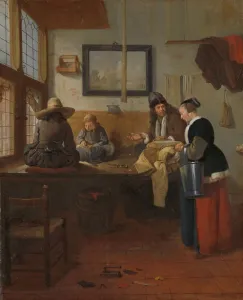 Tailors Workshop tailor two young servants sewing Tailors Workshop tailor two young servants sewing