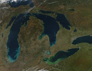 Satellite view of the Great Lakes, USA Satellite view of the Great Lakes, USA
