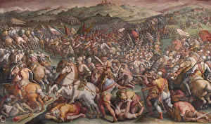The Battle of Marciano in Val di Chiana, 1570-1571. Artist: Vasari, Giorgio (1511-1574) The Battle of Marciano in Val di Chiana, 1570-1571. Artist: Vasari, Giorgio (1511-1574)