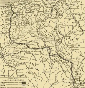 Belgian, British and French positions, First World War, 1915, (c1920). Creator: Unknown Belgian, British and French positions, First World War, 1915, (c1920). Creator: Unknown