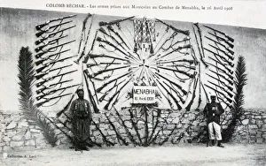 Catured arms from the battle of Menabha, Colomb-Bechar, Algeria, c1910. Artist: Unknown Catured arms from the battle of Menabha, Colomb-Bechar, Algeria, c1910. Artist: Unknown