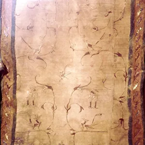 Chinese Silk Saddle-Cloth of Phoenixes and Flowers, Pazyryk, Altai, c5th century BC Artist: Unknown Chinese Silk Saddle-Cloth of Phoenixes and Flowers, Pazyryk, Altai, c5th century BC Artist: Unknown