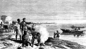 David Livingstone discovering Lake Ngami, Botswana, 1 August 1849 (1857). Artist: Unknown David Livingstone discovering Lake Ngami, Botswana, 1 August 1849 (1857). Artist: Unknown