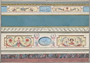 Design for the Decoration of a Cornice and Dado with Neoclassical Motifs, ca. 1760-1782 Design for the Decoration of a Cornice and Dado with Neoclassical Motifs, ca. 1760-1782