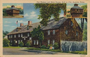 Fort Western and Block Houses, Augusta, Maine, 1920s. Artist: Unknown Fort Western and Block Houses, Augusta, Maine, 1920s. Artist: Unknown