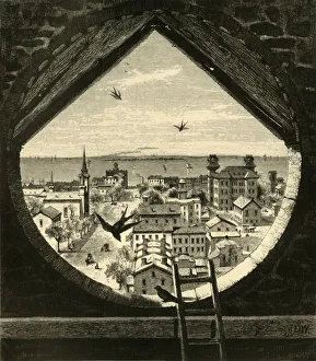 'Glimpse of Sandusky, from St. Paul's Church', 1872. Creator: John Douglas Woodward 'Glimpse of Sandusky, from St. Paul's Church', 1872. Creator: John Douglas Woodward