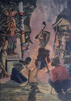 Human sacrifice, Lafayette, Louisiana, USA, 1912. Artist: Anon Human sacrifice, Lafayette, Louisiana, USA, 1912. Artist: Anon
