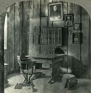 'Martin Luthers Room and Desk on Which He translated Bible, Wartburg Castle, Eisenach 'Martin Luthers Room and Desk on Which He translated Bible, Wartburg Castle, Eisenach