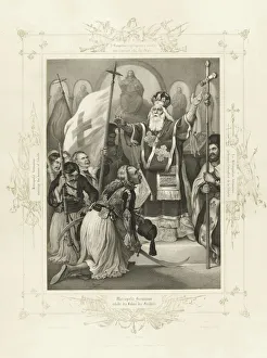 The Metropolitan Germanos raising the banner of freedom (From the Album of Greek Heroism) The Metropolitan Germanos raising the banner of freedom (From the Album of Greek Heroism)