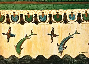 Mural frieze in the Tomb of the Lionesses (Tomba delle Leonesse), Tarquinia, Italy, (1928) Mural frieze in the Tomb of the Lionesses (Tomba delle Leonesse), Tarquinia, Italy, (1928)