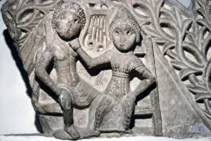 Orpheus and Euridyce, Beni-Souef, Egypt, 3rd century. Artist: Unknown Orpheus and Euridyce, Beni-Souef, Egypt, 3rd century. Artist: Unknown