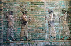 Persian relief of archers of the Persian Royal Guard. Artist: Unknown Persian relief of archers of the Persian Royal Guard. Artist: Unknown